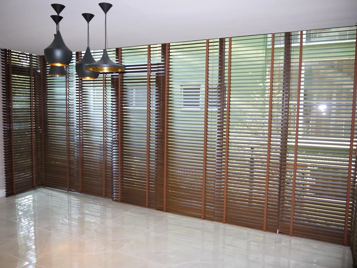 Wooden Venetian blind installation, view 5