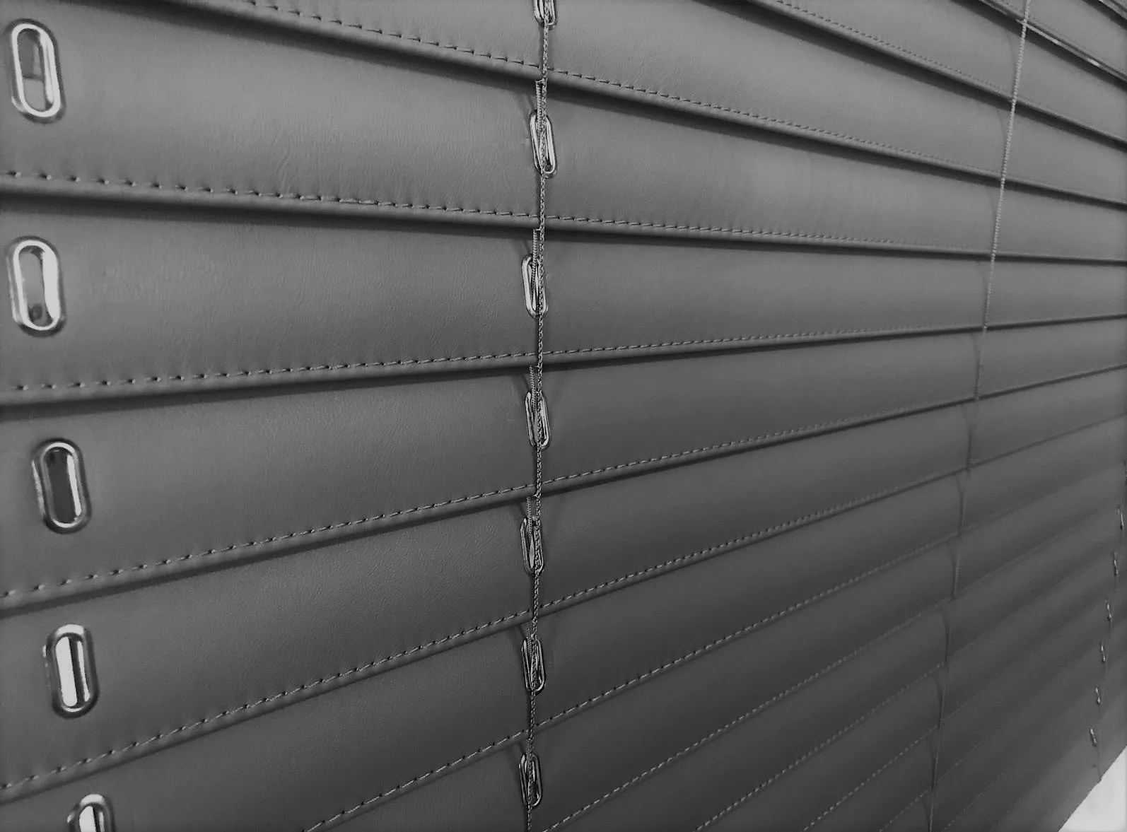 Leather curtain installation, view 5