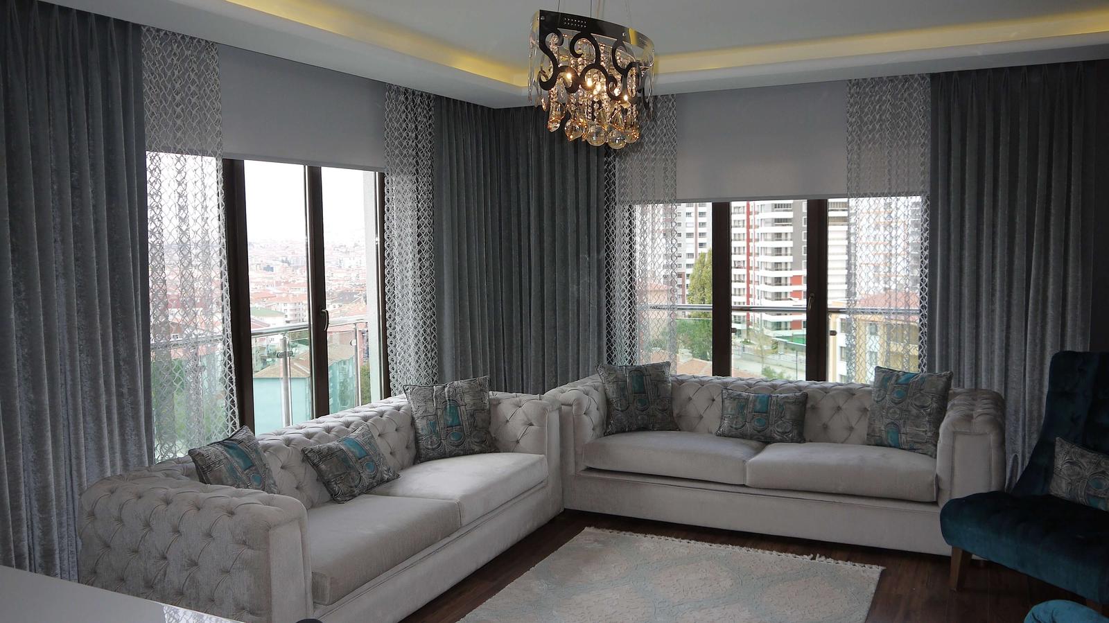 salon perde modern yasam alani
