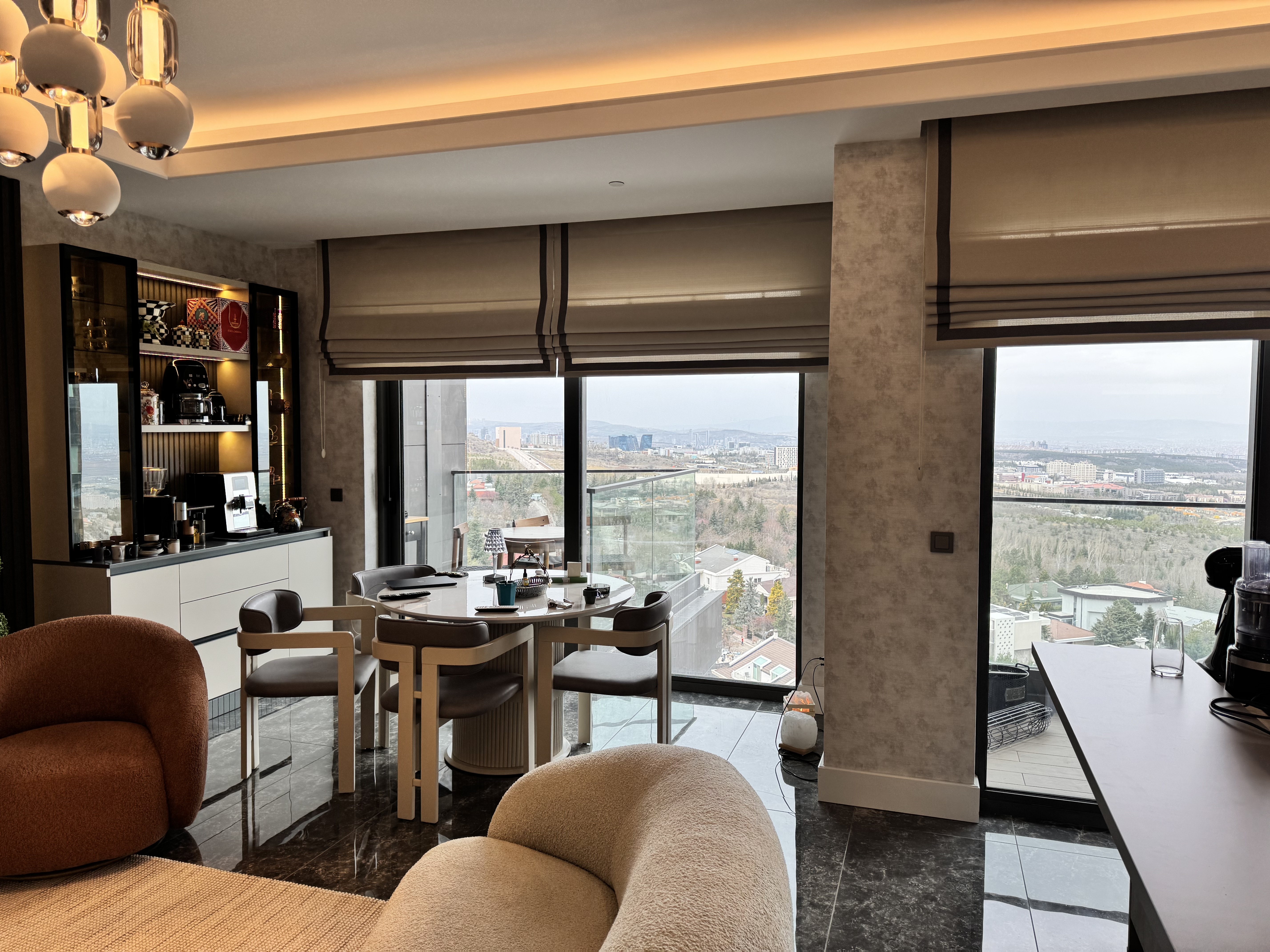 Avend Voven, Beytepe – Bordered Roman Blinds — completed curtain installation