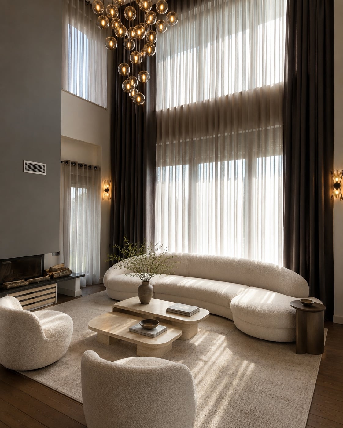 Private Villa in Gölbaşı — curtain installation, view 2