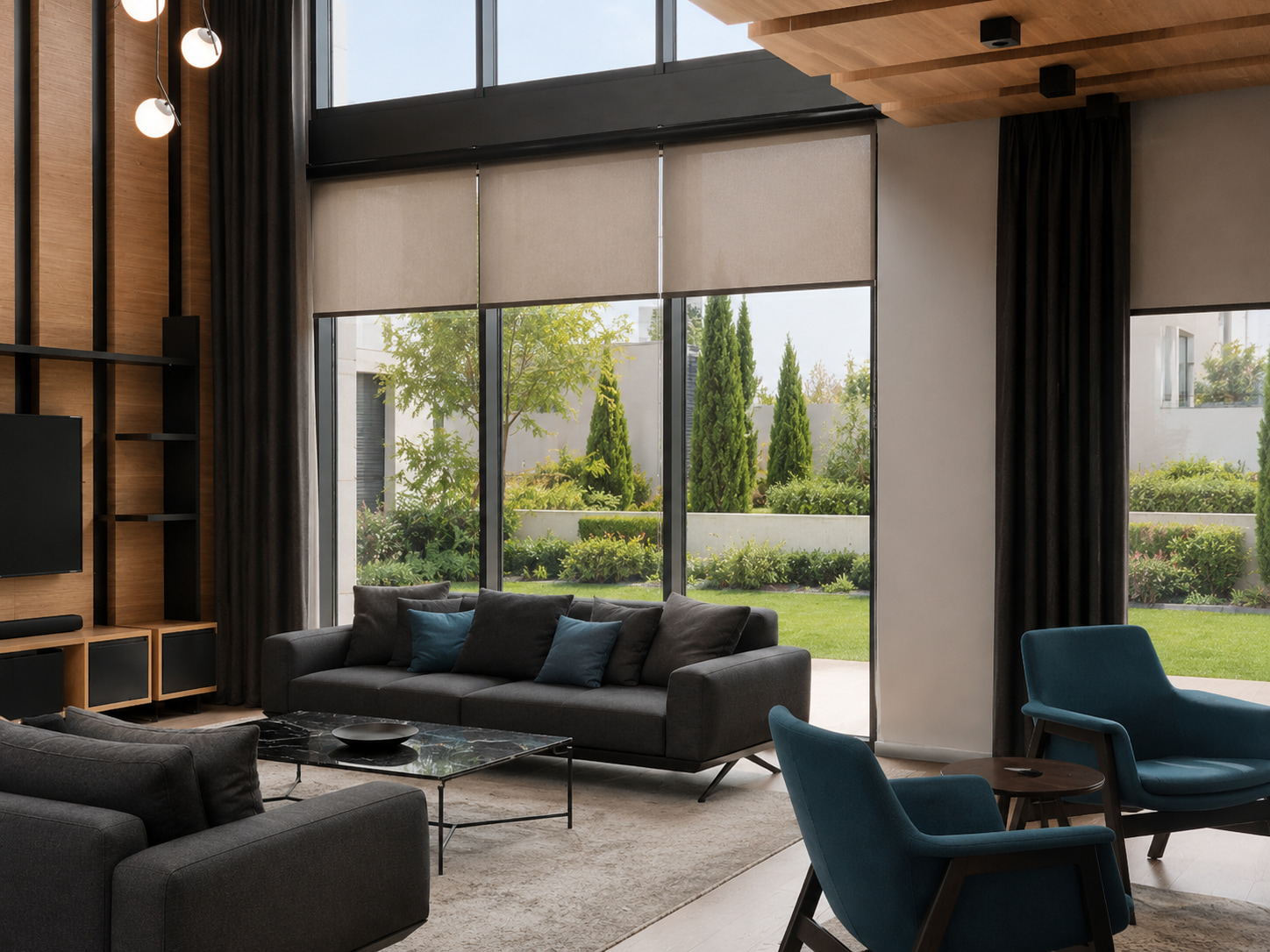 Rinova İncek Villa, Ankara — completed curtain installation