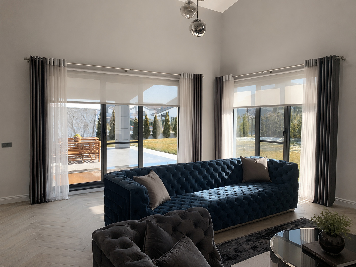 Villa Voga, Gölbaşı — completed curtain installation