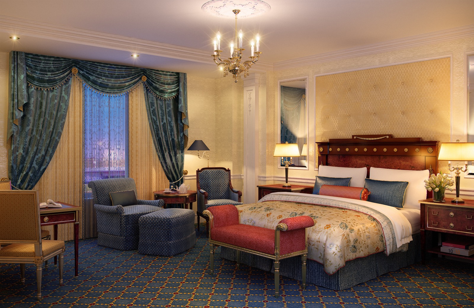 Sheers, dense curtains and a decorative top treatment have distinct functions.