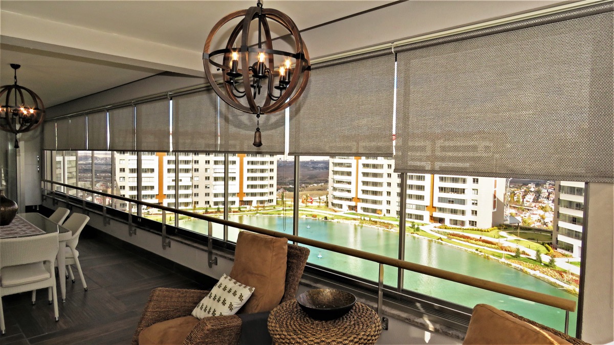 Kahve screen stor perde