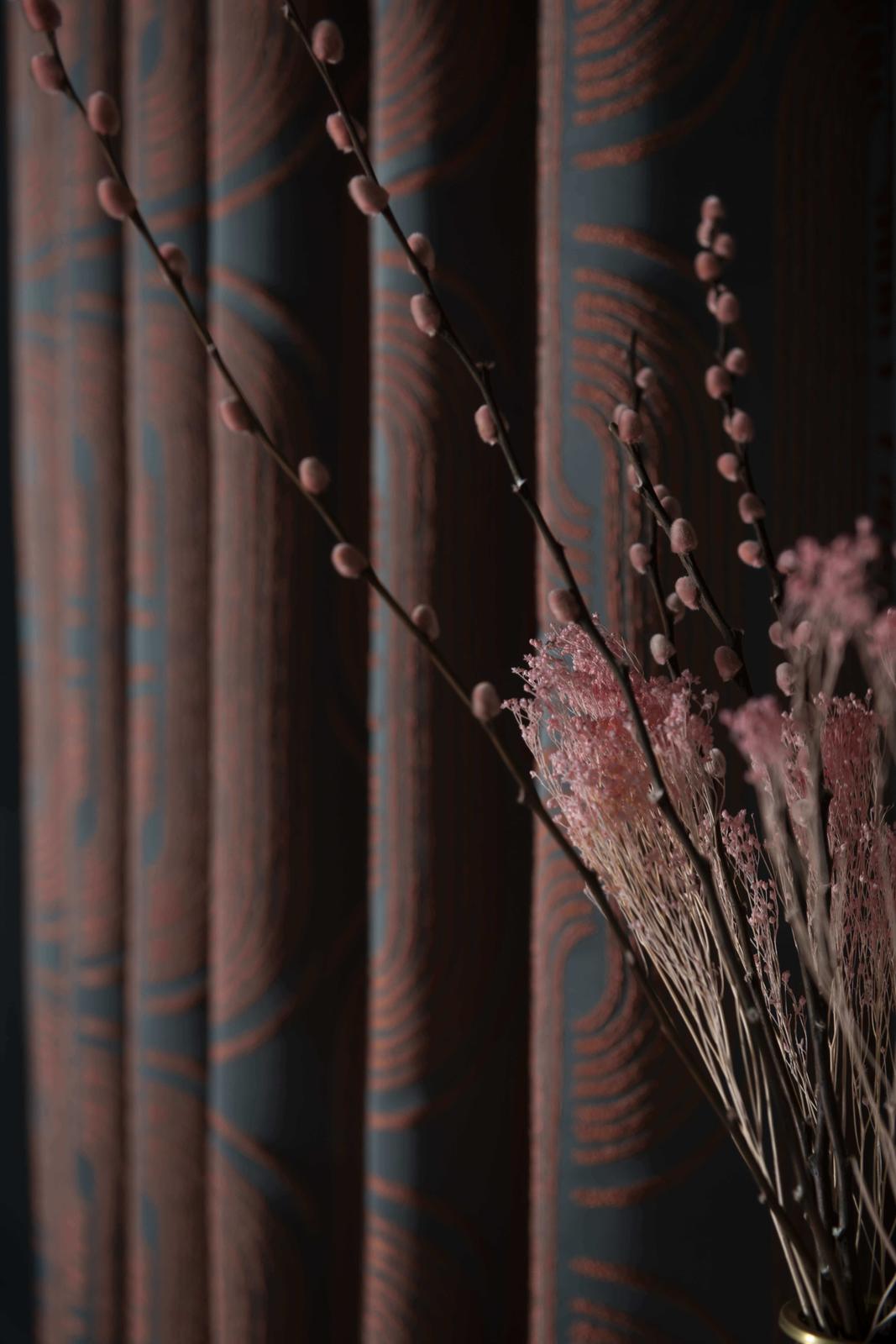 Bakır renk fon perde