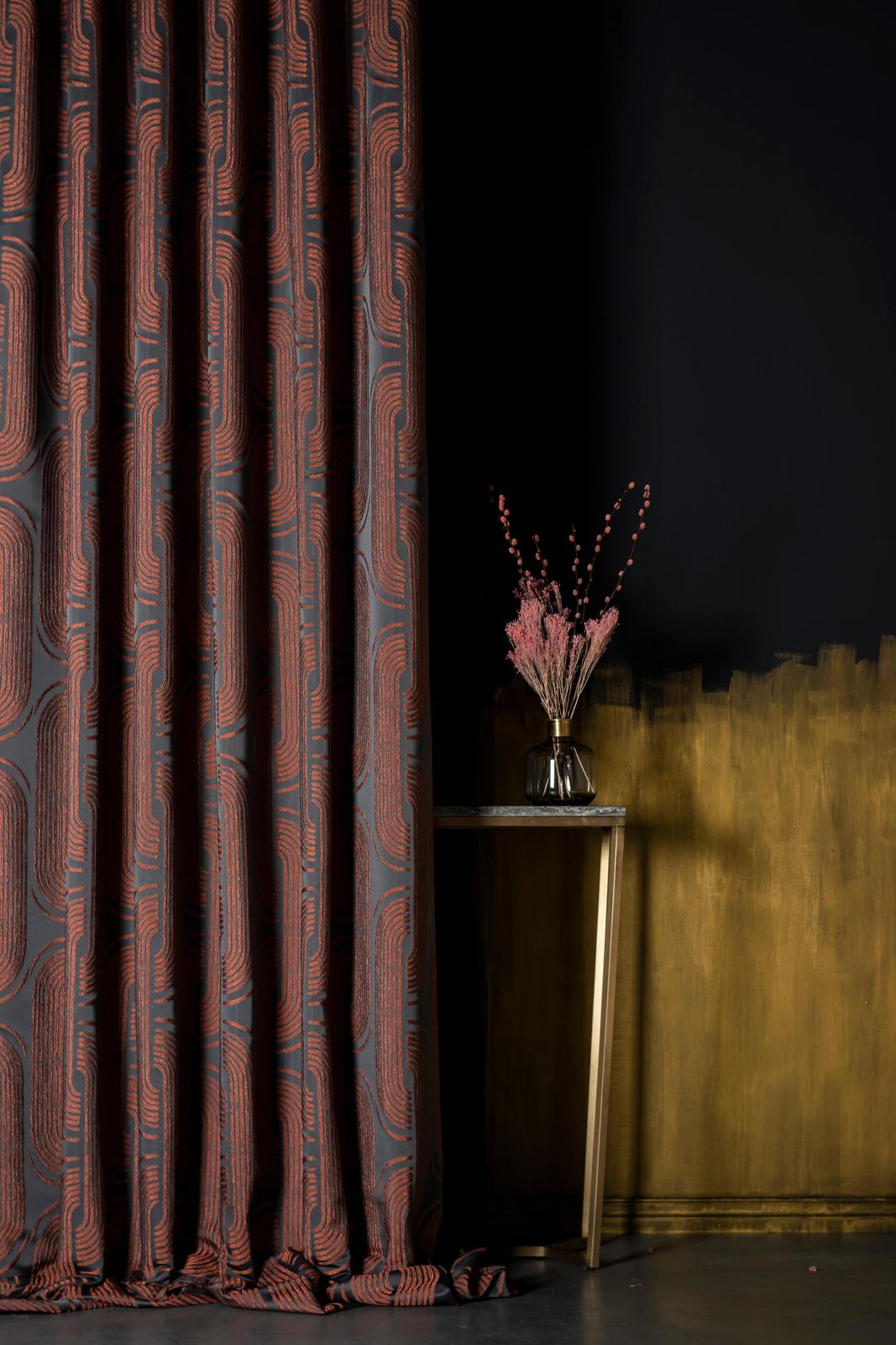 Krem desenli fon perde