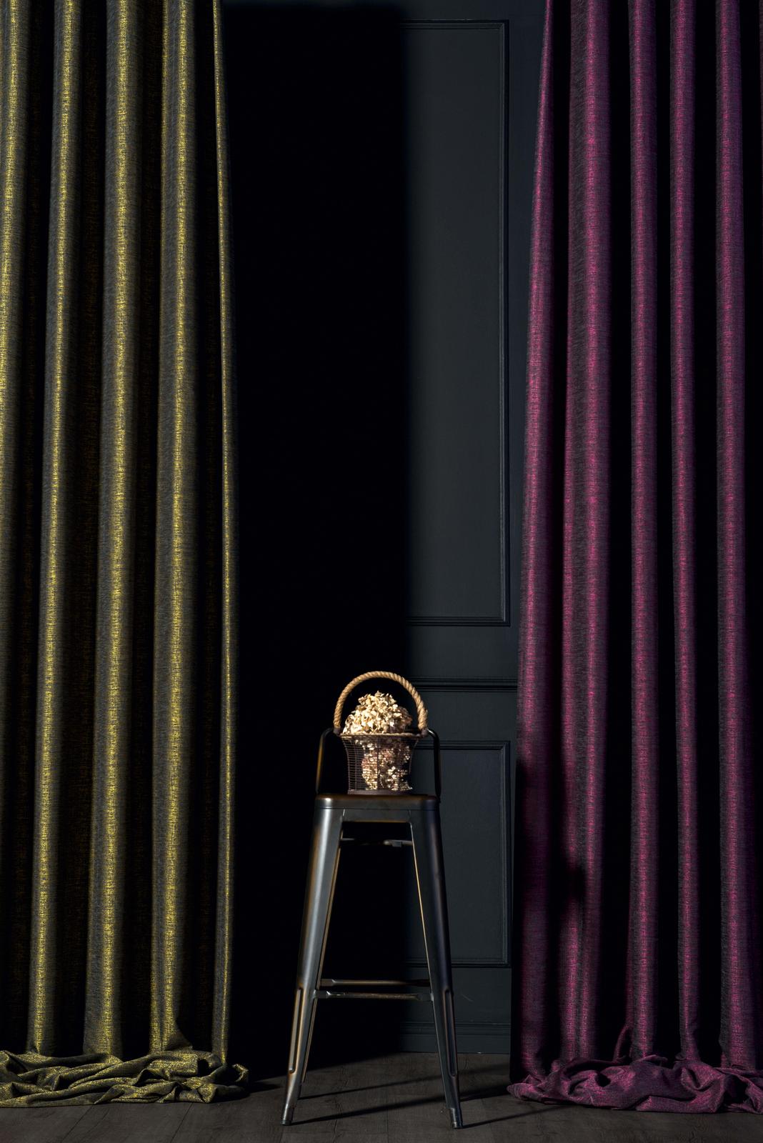 Mor desenli fon perde