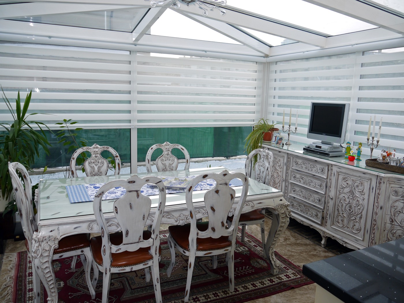 Zebra perde kış bahçesi