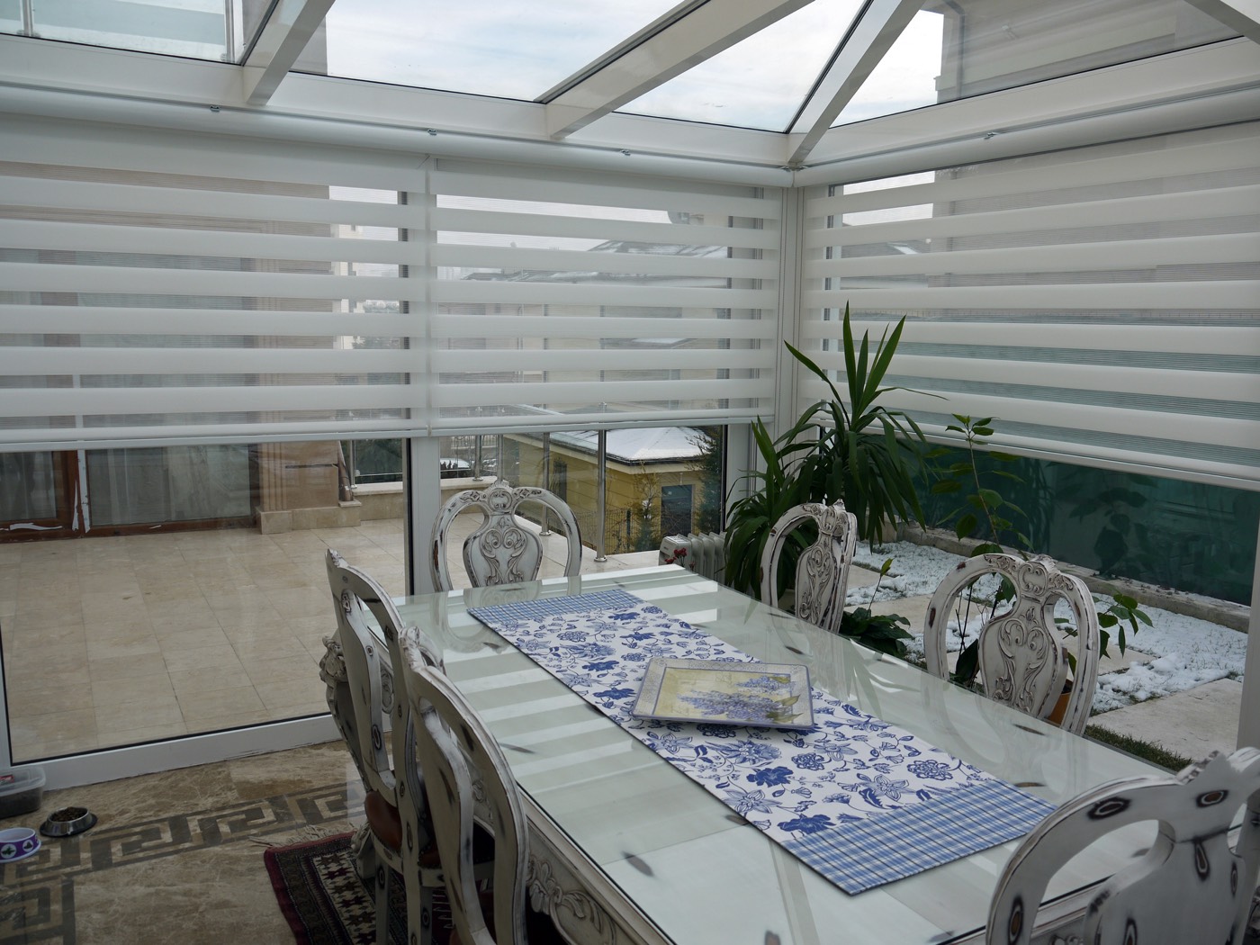 Kış bahçesi zebra perde